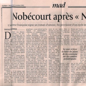 Le Soir, Belgique, 2 oct 2002