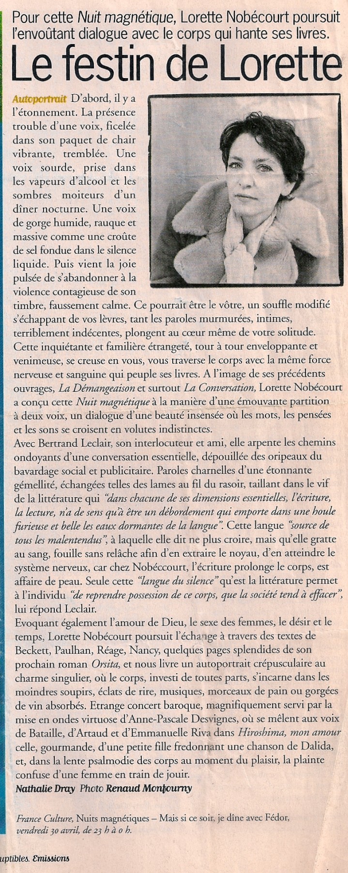 Les Inrockuptibles, avril 1999